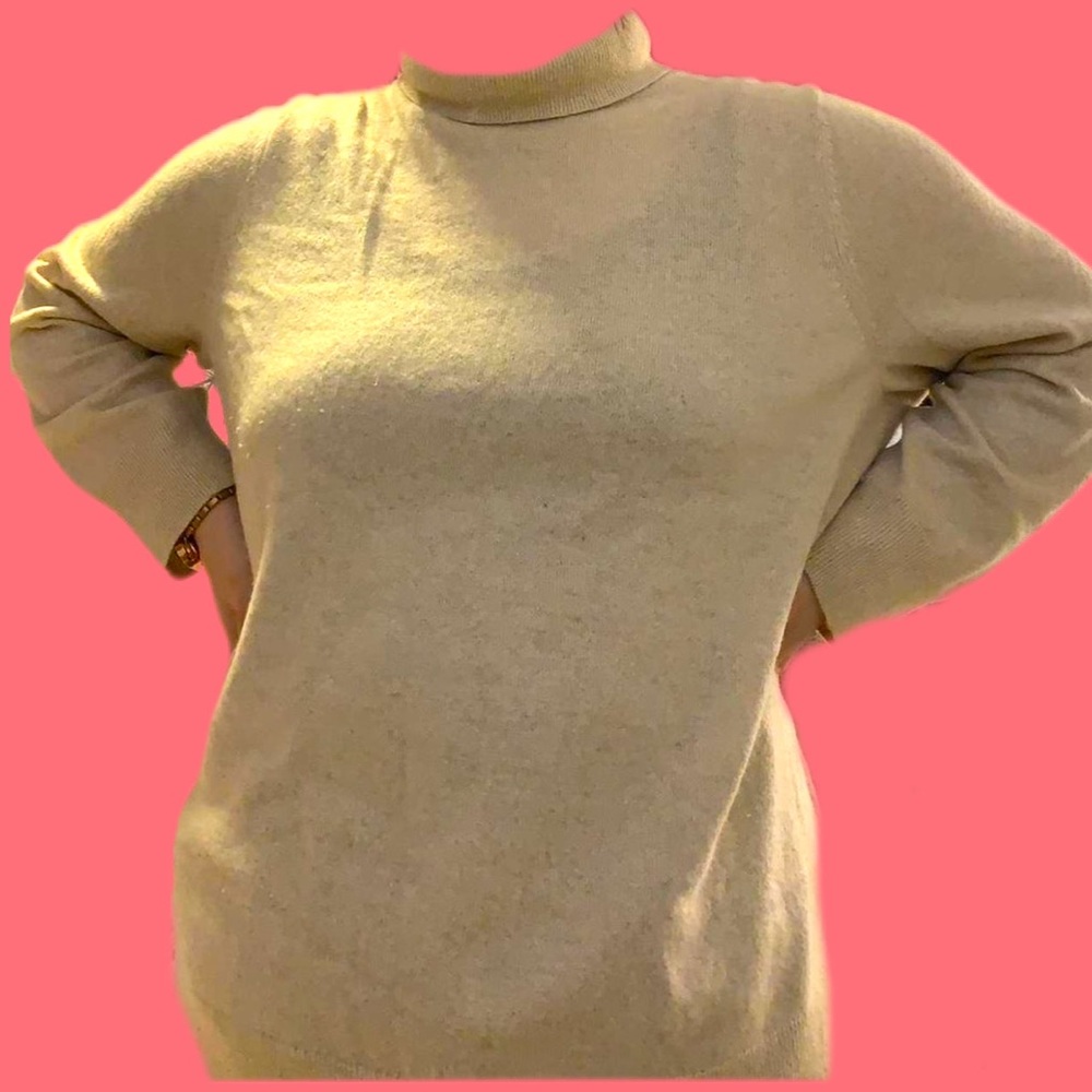 Cashmere Talbots sweater 2XL, beige color with sparkles